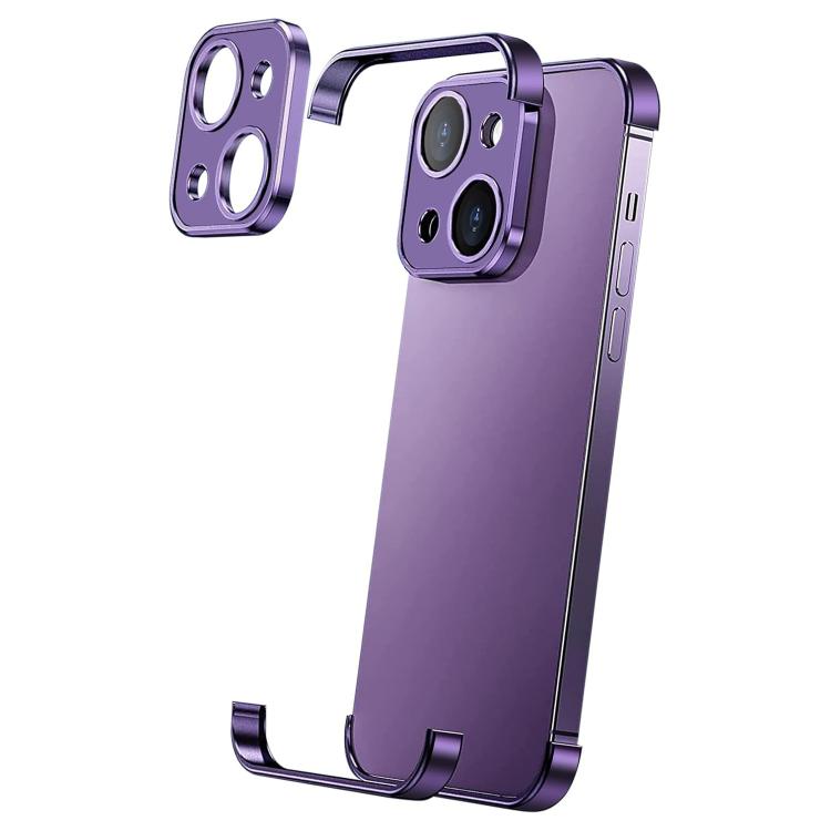For iPhone 14 Plus Ultra-thin Frameless Titanium Alloy Four Corner Shockproof Phone Case