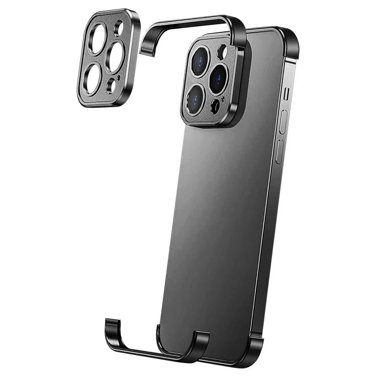 For iPhone 15 Pro Max Ultra-thin Frameless Titanium Alloy Four Corner Shockproof Phone Case