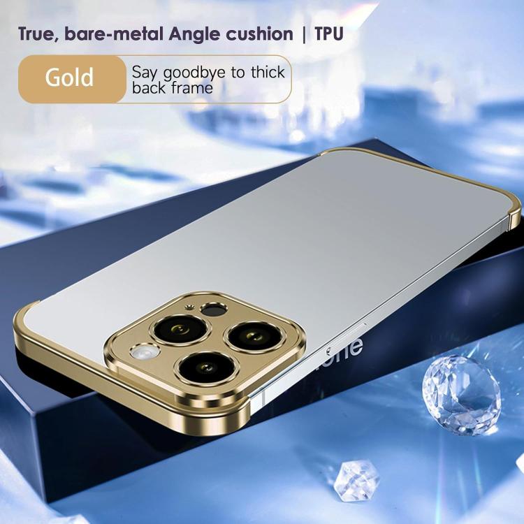 For iPhone 14 Ultra-thin Frameless Titanium Alloy Four Corner Shockproof Phone Case