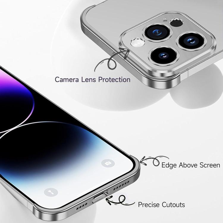 For iPhone 14 Ultra-thin Frameless Titanium Alloy Four Corner Shockproof Phone Case