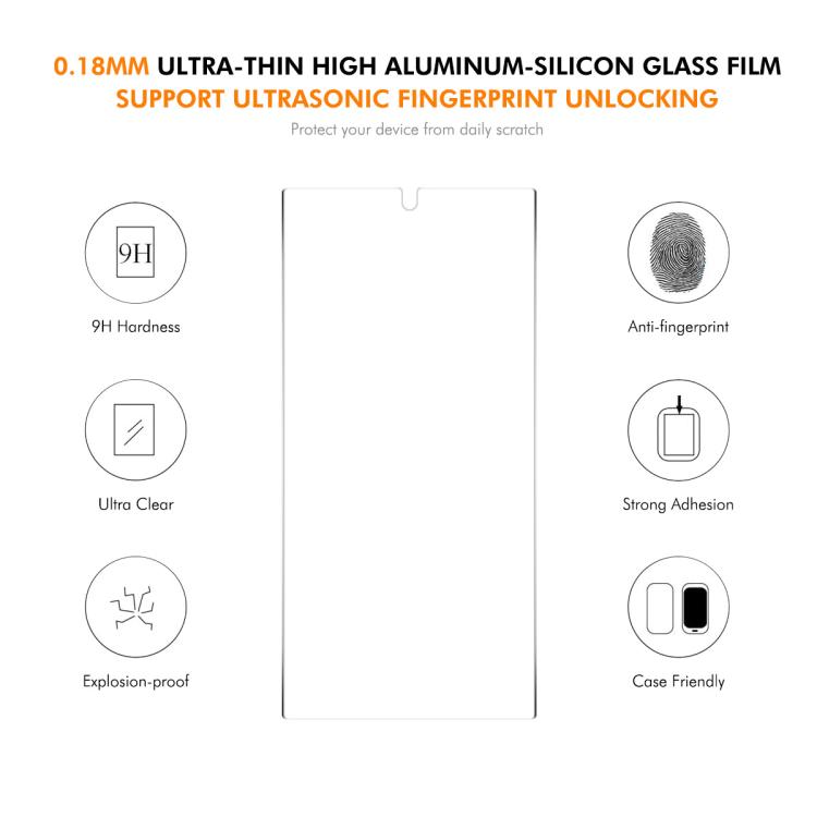 For Samsung Galaxy S26 Ultra 5G ENKAY Liquid Silicone Soft Shockproof Phone Case with 0.18mm Ultrasonic Unlock Glass Film