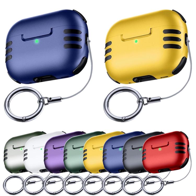 For AirPods Pro 2 Full Coverage Airbag Shockproof Protective Cover with Lanyard Ring