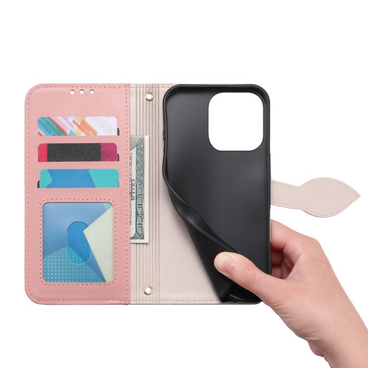 For  Oneplus 15 Leaf Buckle Zipper Wallet Leather Phone Case with Strap