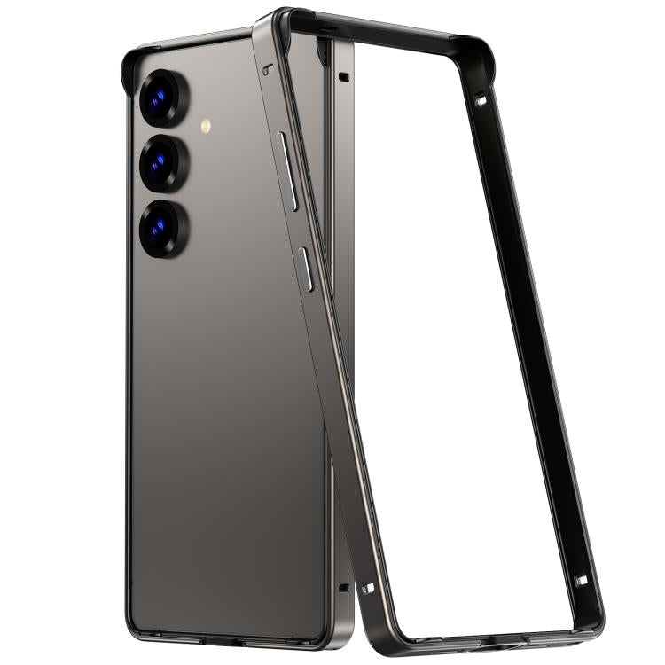 For Samsung Galaxy S25 5G Metal Hybrid Silicone Four-Corner Shockproof Cooling Phone Frame Case