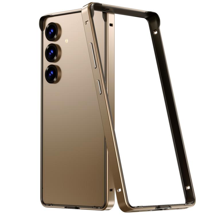 For Samsung Galaxy S25 5G Metal Hybrid Silicone Four-Corner Shockproof Cooling Phone Frame Case