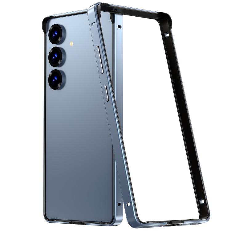 For Samsung Galaxy S25 5G Metal Hybrid Silicone Four-Corner Shockproof Cooling Phone Frame Case