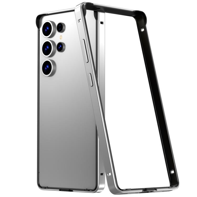 For Samsung Galaxy S24 Ultra 5G Metal Hybrid Silicone Four-Corner Shockproof Cooling Phone Frame Case