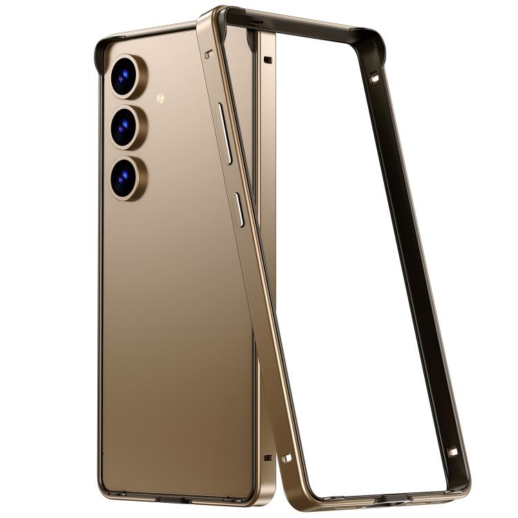 For Samsung Galaxy S24+ 5G Metal Hybrid Silicone Four-Corner Shockproof Cooling Phone Frame Case
