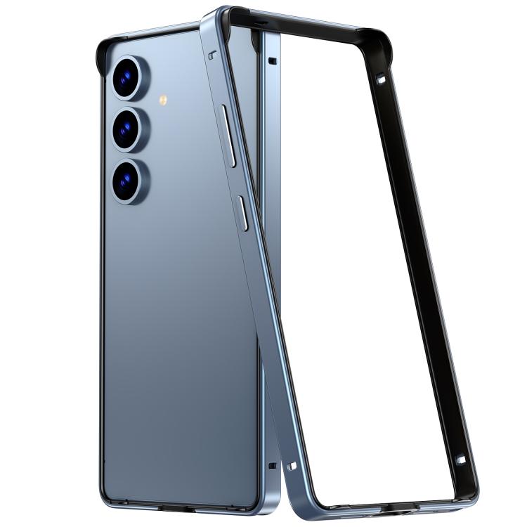 For Samsung Galaxy S24+ 5G Metal Hybrid Silicone Four-Corner Shockproof Cooling Phone Frame Case