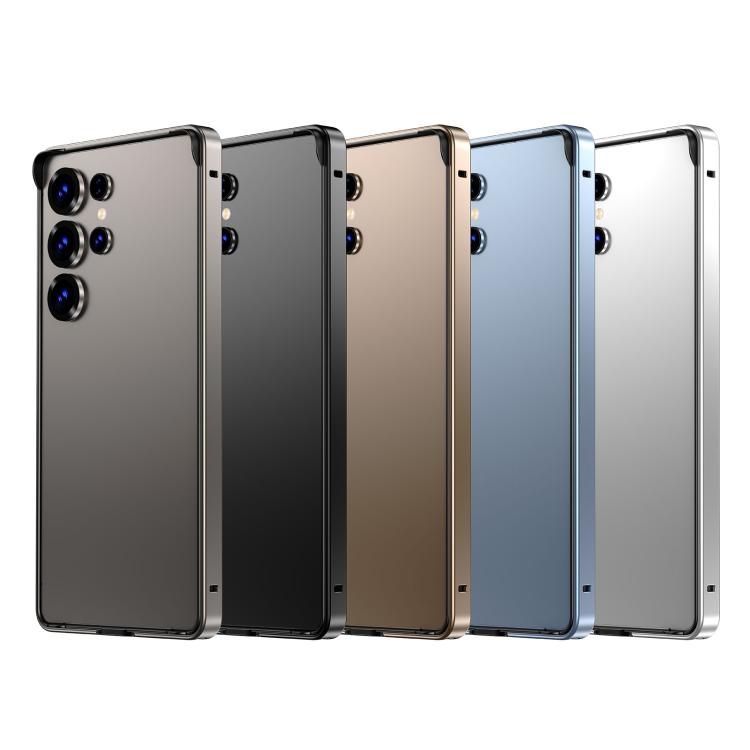 For Samsung Galaxy S24+ 5G Metal Hybrid Silicone Four-Corner Shockproof Cooling Phone Frame Case