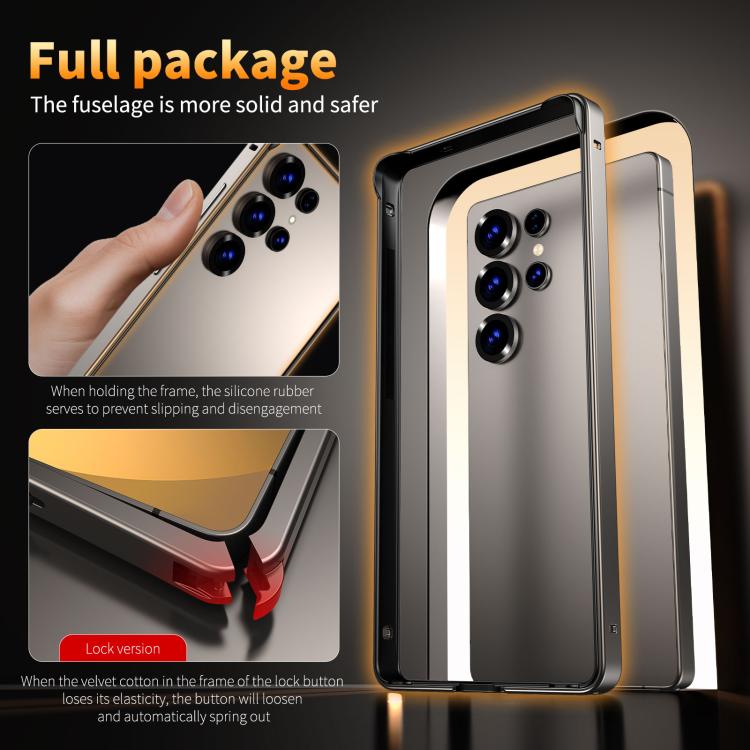 For Samsung Galaxy S24+ 5G Metal Hybrid Silicone Four-Corner Shockproof Cooling Phone Frame Case