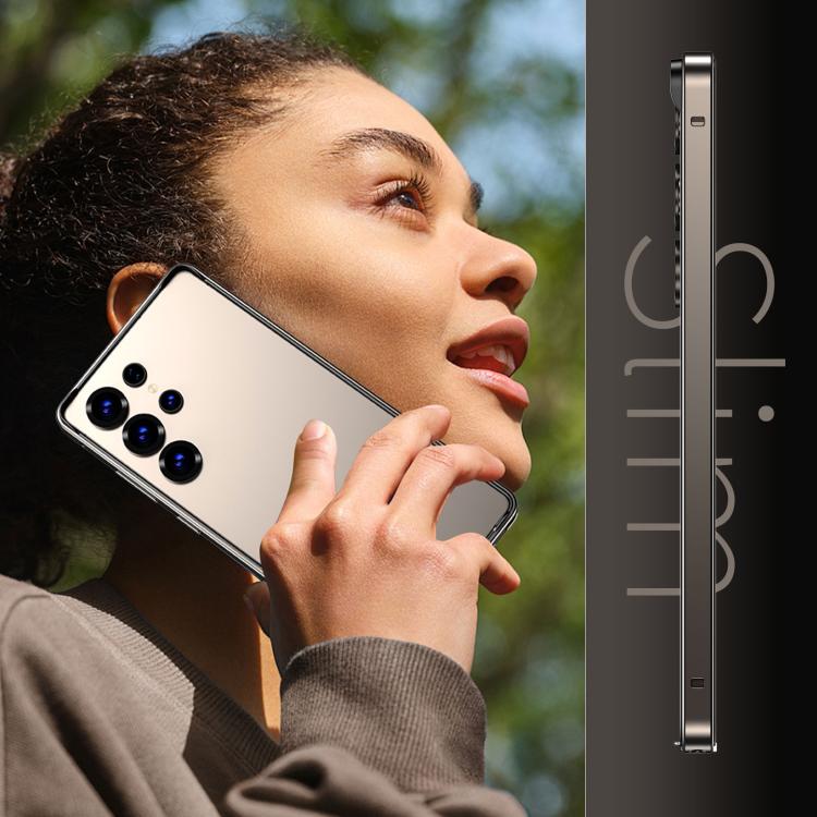 For Samsung Galaxy S24+ 5G Metal Hybrid Silicone Four-Corner Shockproof Cooling Phone Frame Case