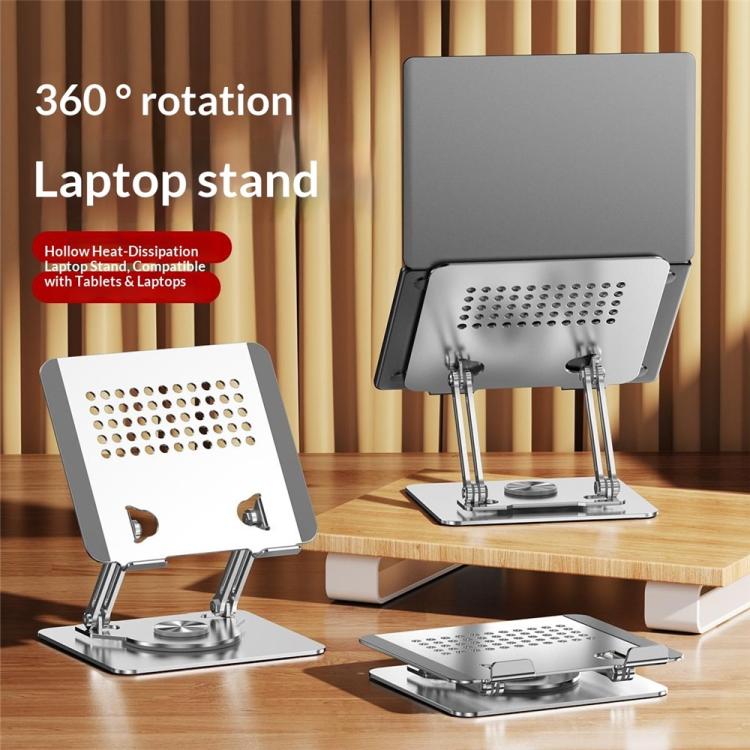 0032 For Laptop / Tablet Rotating Stand Adjustable Height Angle Metal Desk Cooling Rack
