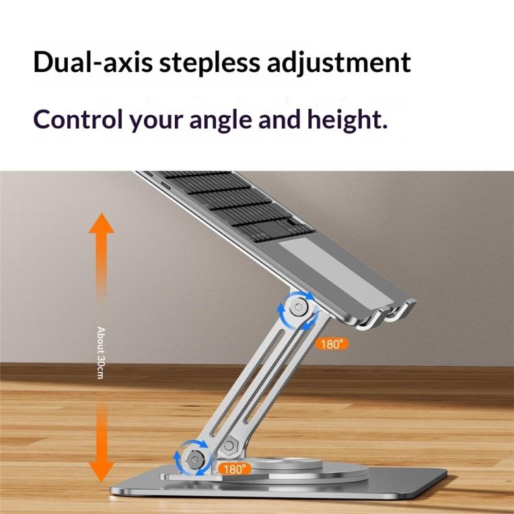 0032 For Laptop / Tablet Rotating Stand Adjustable Height Angle Metal Desk Cooling Rack