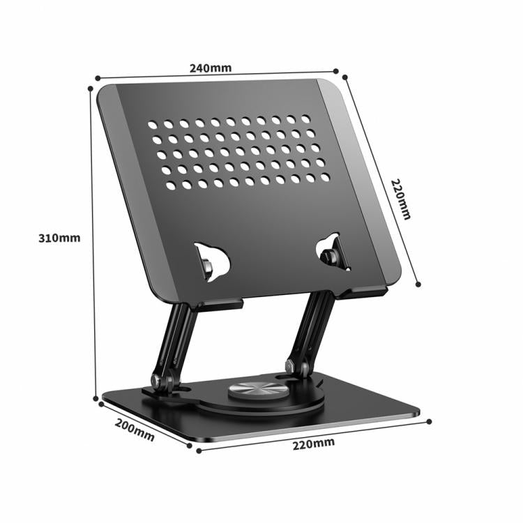 0032 For Laptop / Tablet Rotating Stand Adjustable Height Angle Metal Desk Cooling Rack