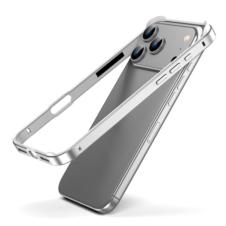 For iPhone 17 Pro Max Metal Hybrid Silicone Four-Corner Shockproof Cooling Phone Frame Case