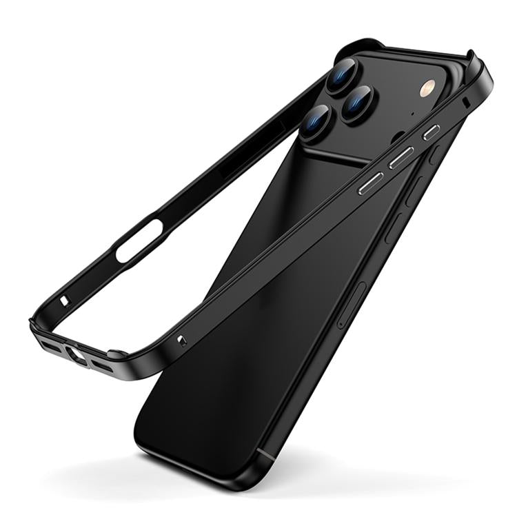 For iPhone 17 Pro Max Metal Hybrid Silicone Four-Corner Shockproof Cooling Phone Frame Case