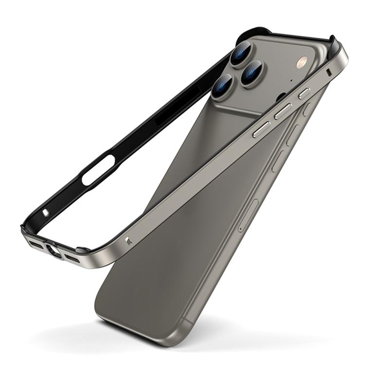 For iPhone 17 Pro Max Metal Hybrid Silicone Four-Corner Shockproof Cooling Phone Frame Case