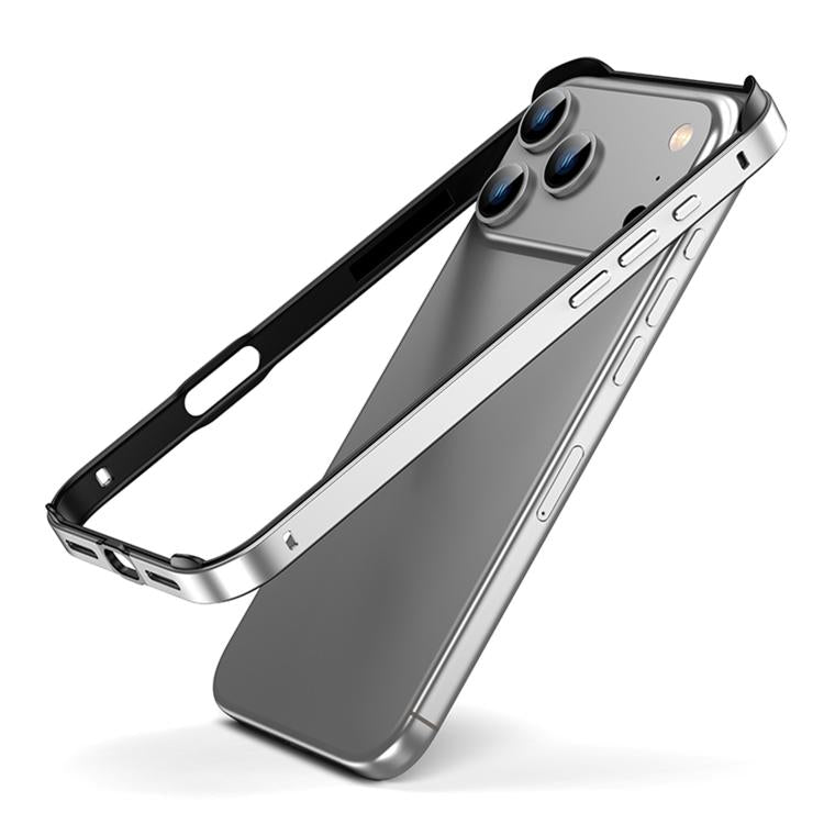 For iPhone 17 Pro Max Metal Hybrid Silicone Four-Corner Shockproof Cooling Phone Frame Case