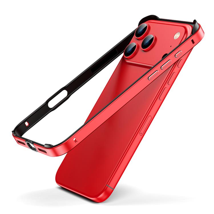 For iPhone 17 Pro Max Metal Hybrid Silicone Four-Corner Shockproof Cooling Phone Frame Case