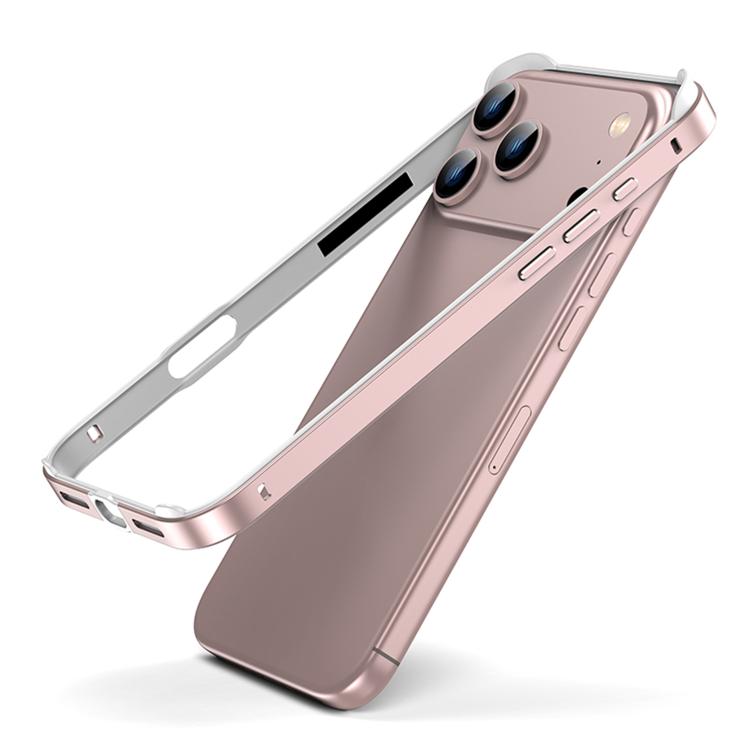 For iPhone 17 Pro Metal Hybrid Silicone Four-Corner Shockproof Cooling Phone Frame Case