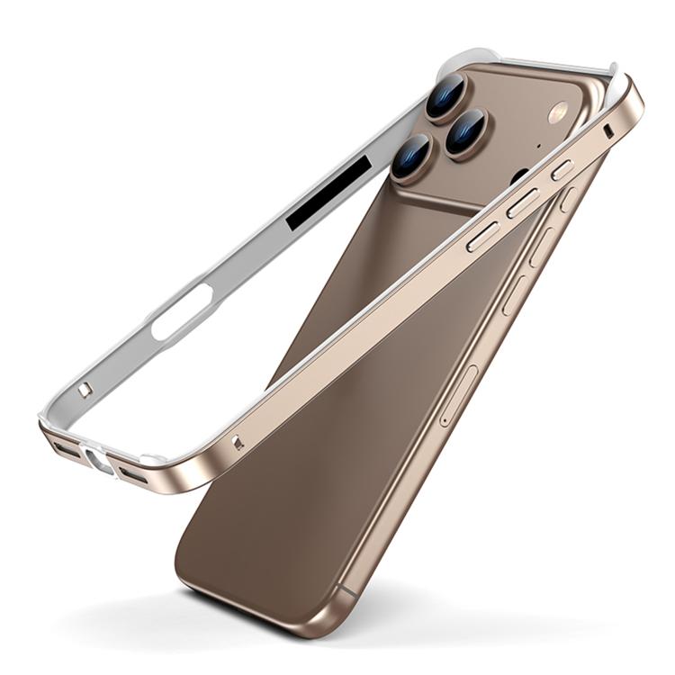 For iPhone 17 Pro Metal Hybrid Silicone Four-Corner Shockproof Cooling Phone Frame Case