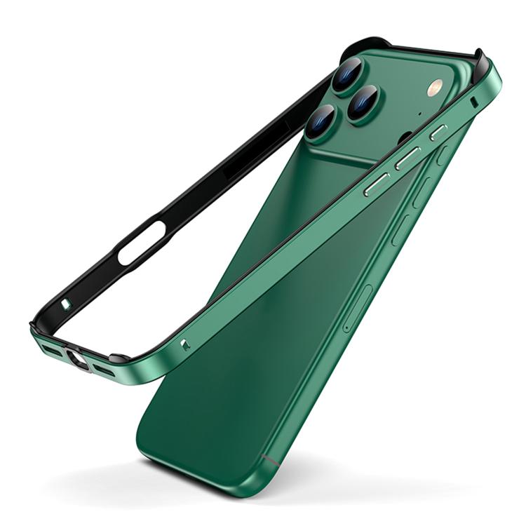 For iPhone 17 Pro Metal Hybrid Silicone Four-Corner Shockproof Cooling Phone Frame Case