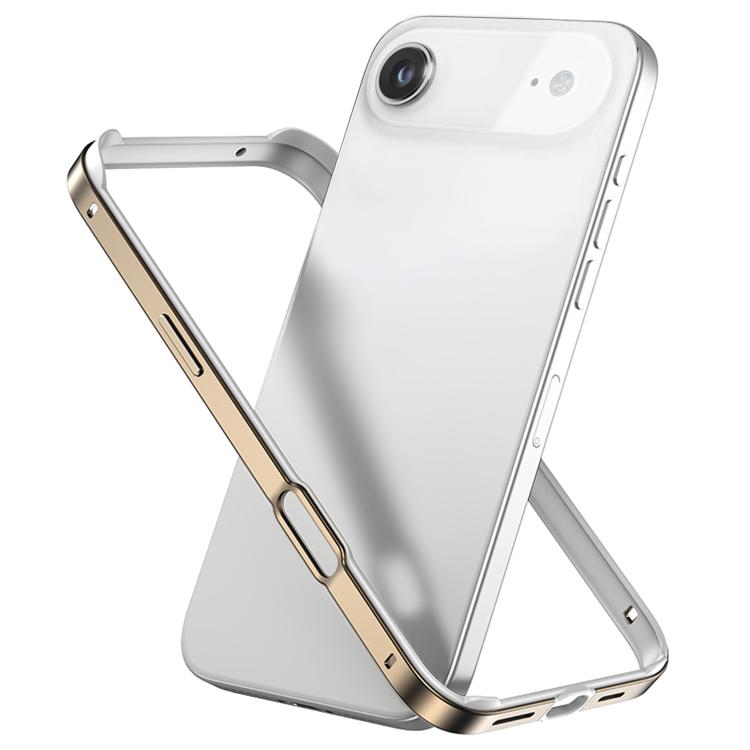 For iPhone Air Metal Hybrid Silicone Four-Corner Shockproof Cooling Phone Frame Case