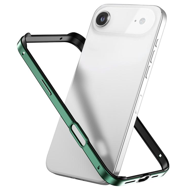 For iPhone Air Metal Hybrid Silicone Four-Corner Shockproof Cooling Phone Frame Case