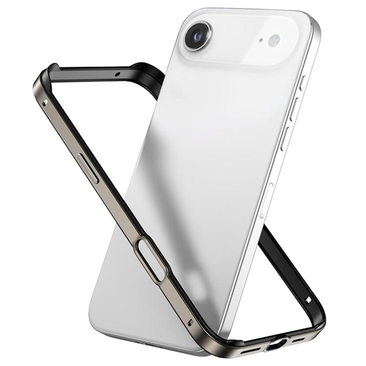 For iPhone Air Metal Hybrid Silicone Four-Corner Shockproof Cooling Phone Frame Case