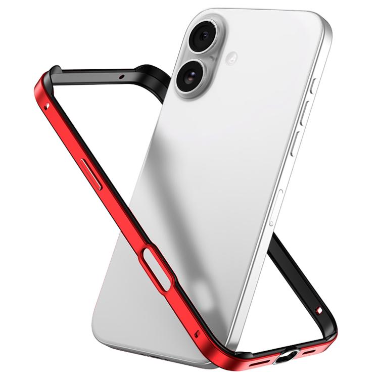 For iPhone 16 Pro Max Metal Hybrid Silicone Four-Corner Shockproof Cooling Phone Frame Case