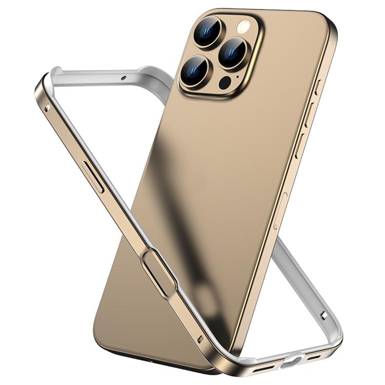 For iPhone 16 Pro Metal Hybrid Silicone Four-Corner Shockproof Cooling Phone Frame Case