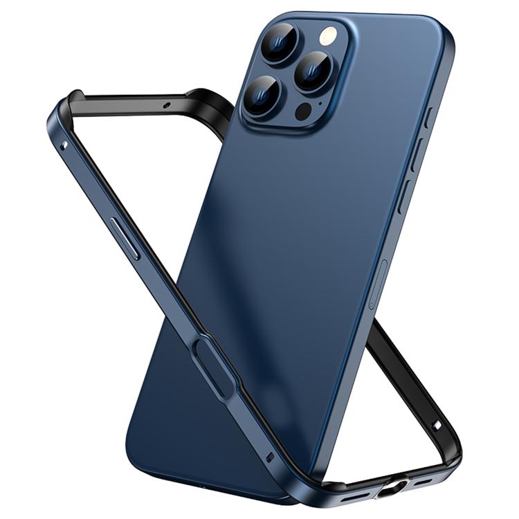 For iPhone 16 Pro Metal Hybrid Silicone Four-Corner Shockproof Cooling Phone Frame Case