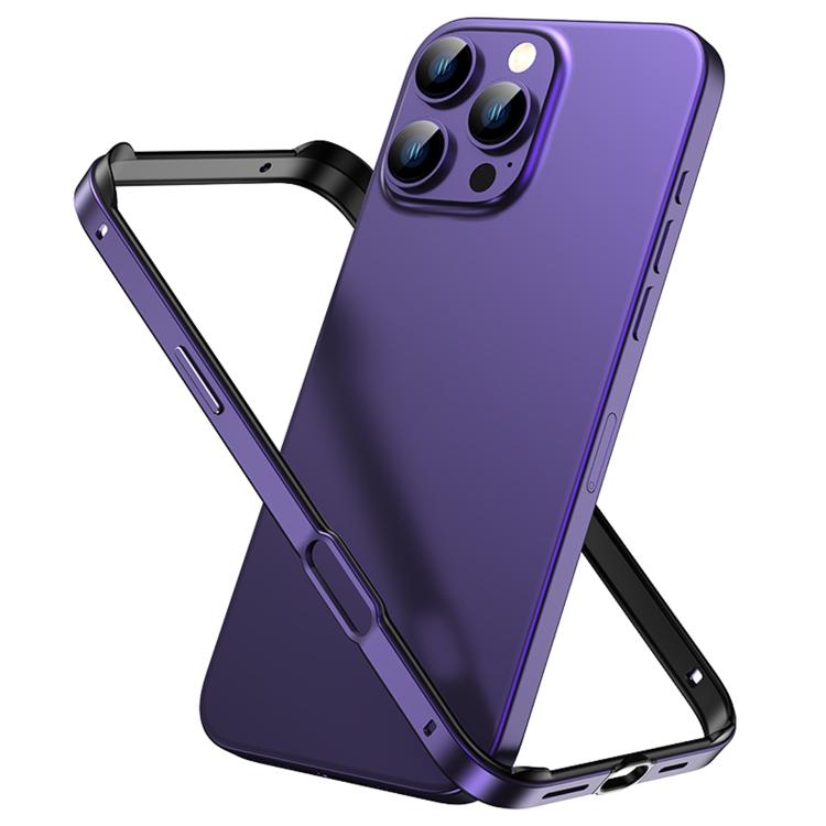 For iPhone 16 Pro Metal Hybrid Silicone Four-Corner Shockproof Cooling Phone Frame Case