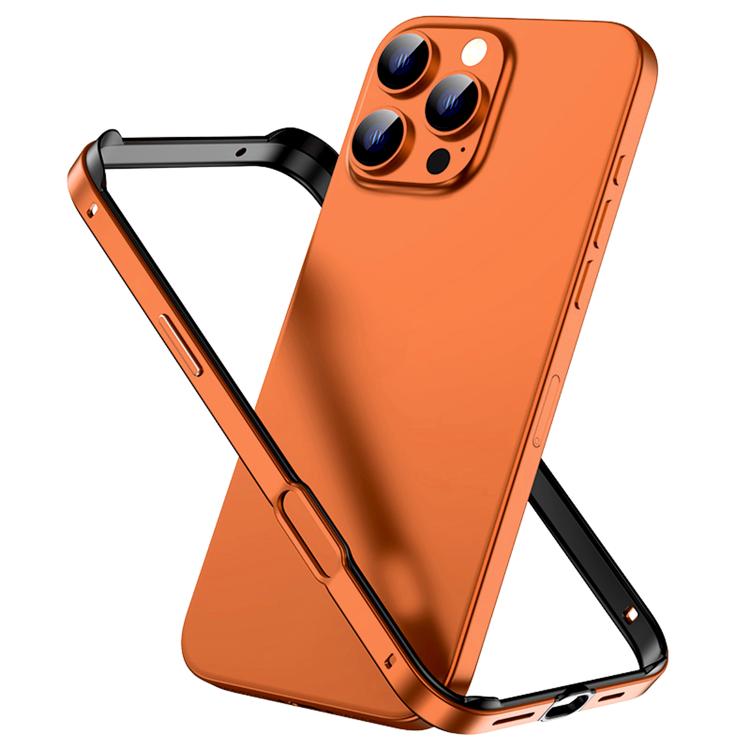 For iPhone 16 Pro Metal Hybrid Silicone Four-Corner Shockproof Cooling Phone Frame Case