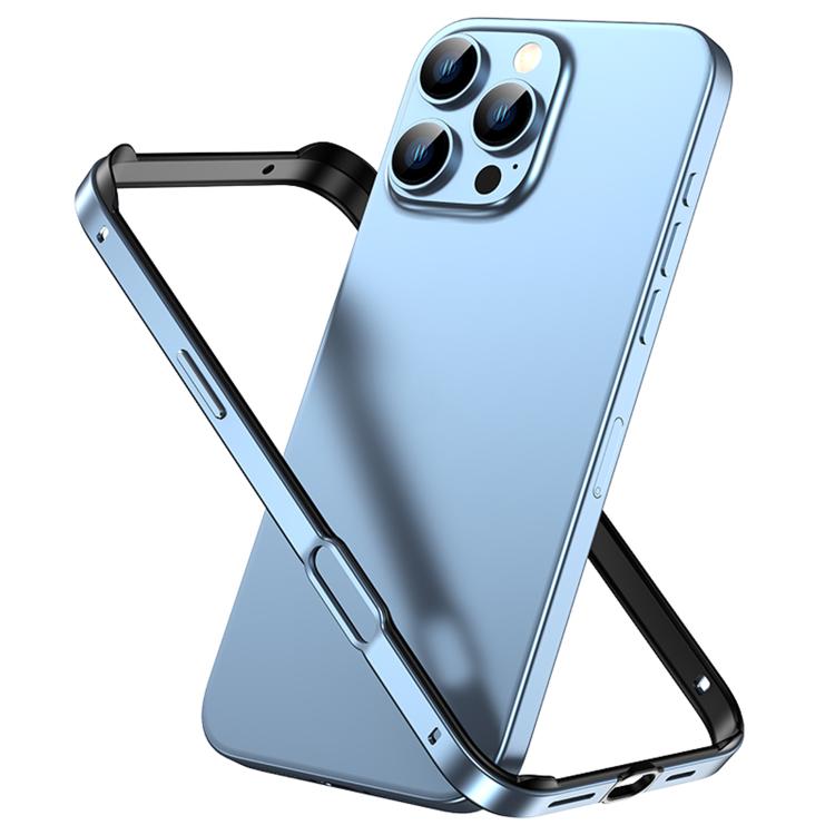 For iPhone 16 Pro Metal Hybrid Silicone Four-Corner Shockproof Cooling Phone Frame Case