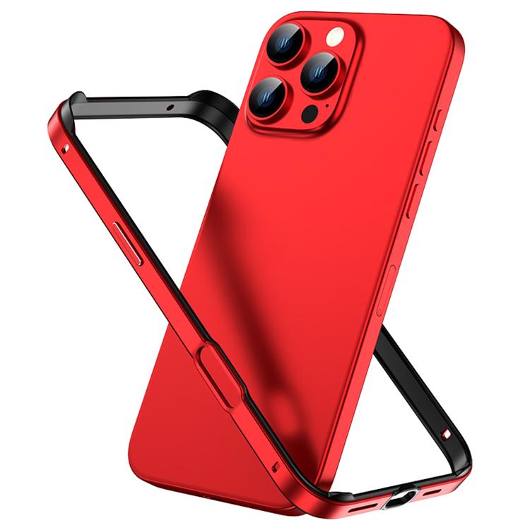 For iPhone 16 Pro Metal Hybrid Silicone Four-Corner Shockproof Cooling Phone Frame Case