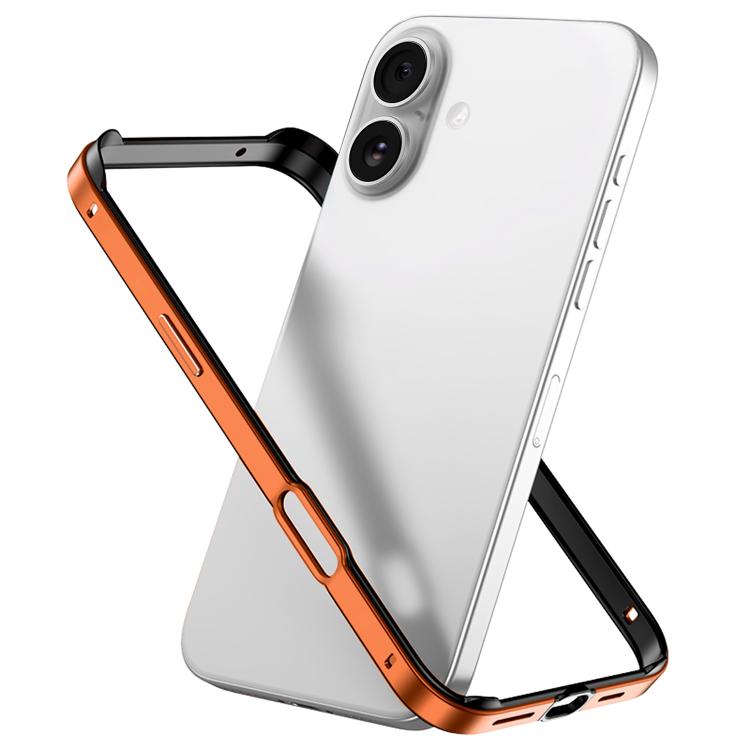 For iPhone 16 Plus Metal Hybrid Silicone Four-Corner Shockproof Cooling Phone Frame Case