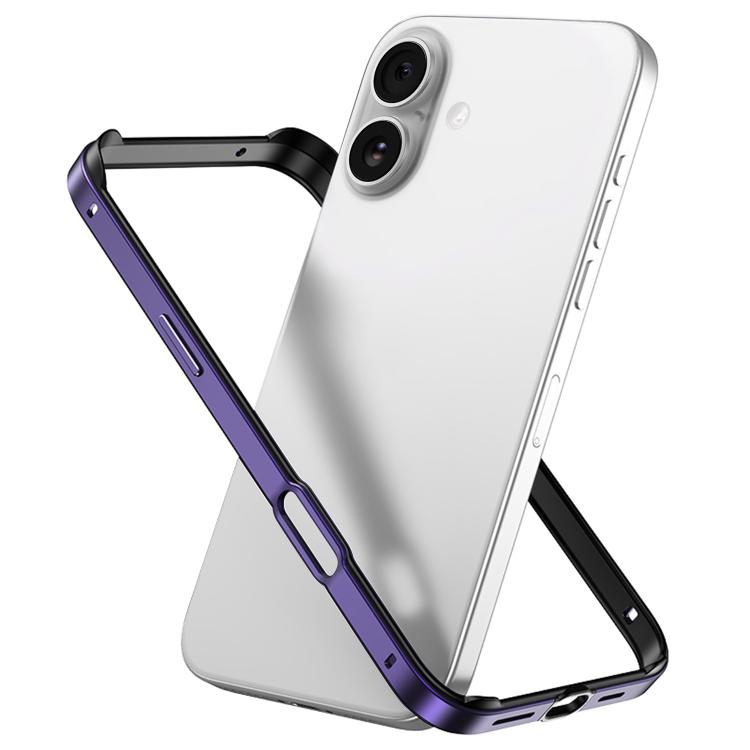 For iPhone 16 Metal Hybrid Silicone Four-Corner Shockproof Cooling Phone Frame Case