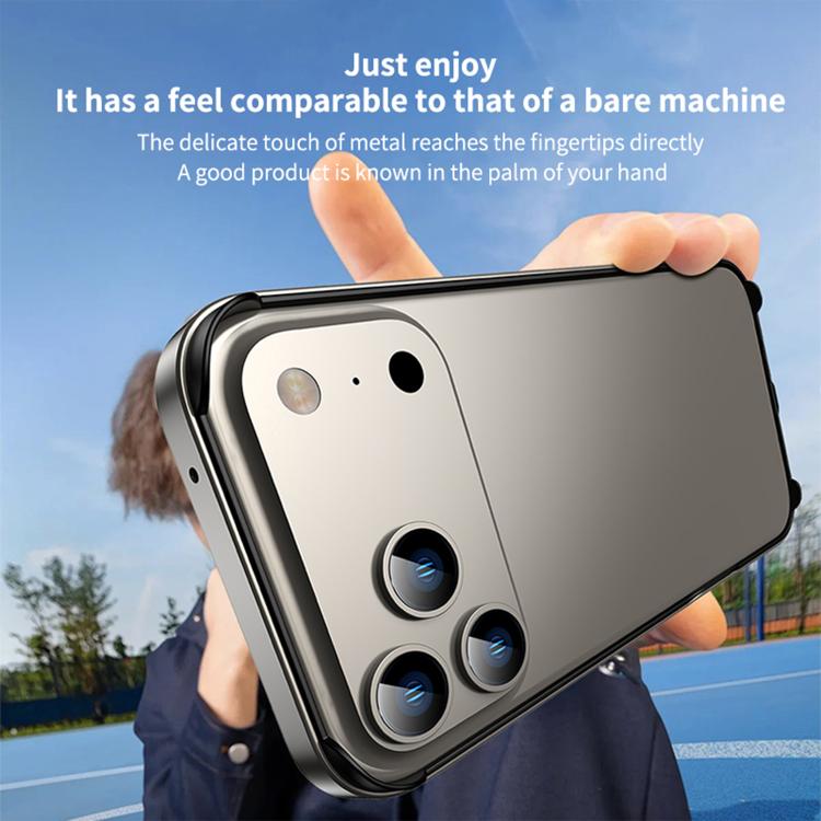 For iPhone 14 Plus Metal Hybrid Silicone Four-Corner Shockproof Cooling Phone Frame Case