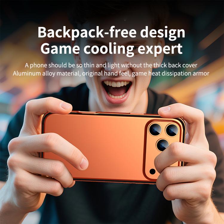 For iPhone 14 Metal Hybrid Silicone Four-Corner Shockproof Cooling Phone Frame Case