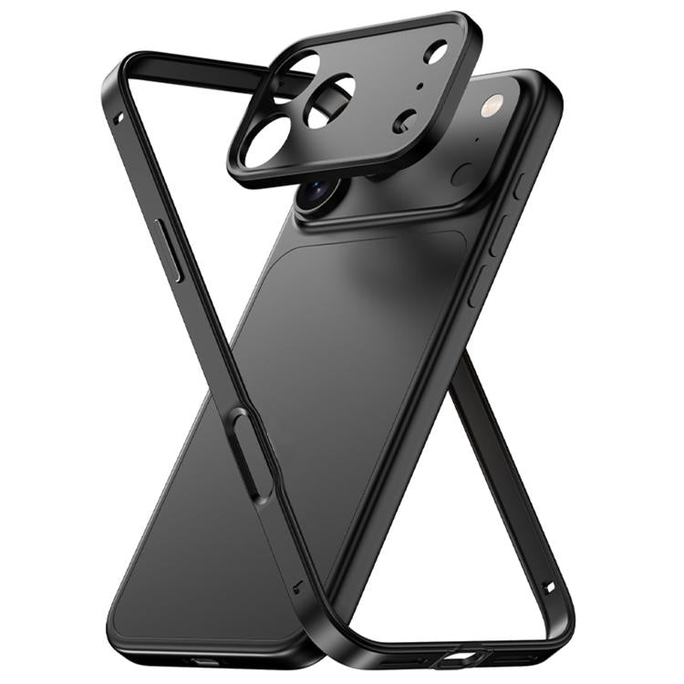 For iPhone 17 Pro Max Aluminum Alloy Hybrid Silicone Edge Thin Cooling Phone Frame Case with Metal Lens Frame
