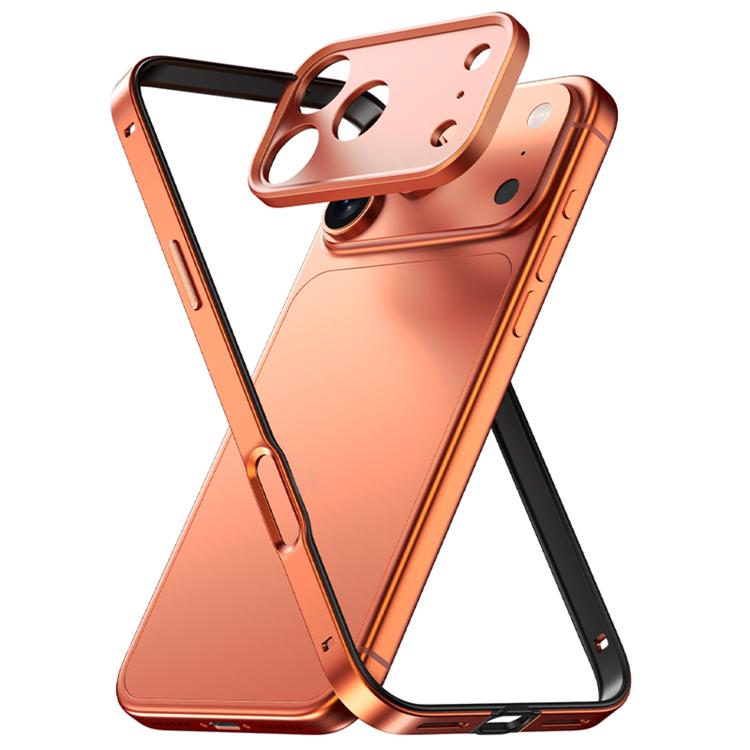 For iPhone 17 Pro Max Aluminum Alloy Hybrid Silicone Edge Thin Cooling Phone Frame Case with Metal Lens Frame