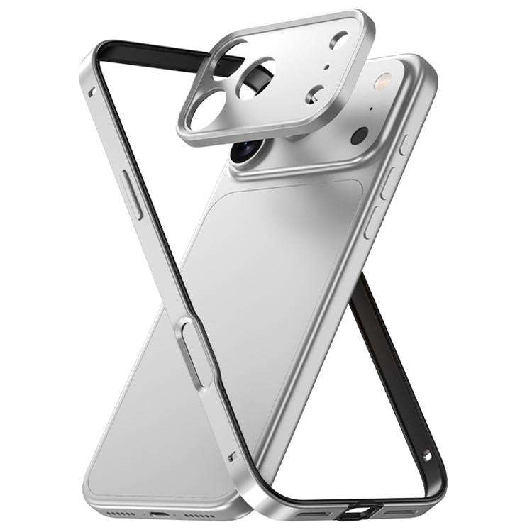 For iPhone 17 Pro Aluminum Alloy Hybrid Silicone Edge Thin Cooling Phone Frame Case with Metal Lens Frame