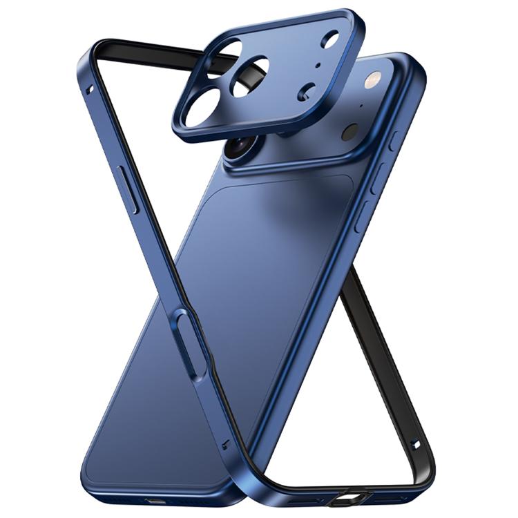 For iPhone 17 Pro Aluminum Alloy Hybrid Silicone Edge Thin Cooling Phone Frame Case with Metal Lens Frame