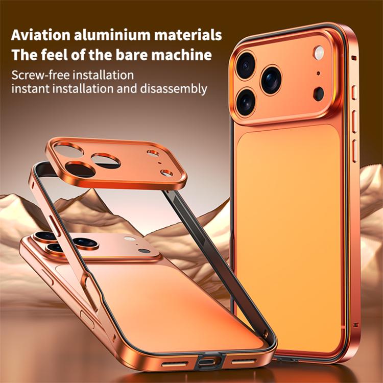 For iPhone 17 Pro Max Aluminum Alloy Hybrid Silicone Edge Thin Cooling Phone Frame Case with Metal Lens Frame