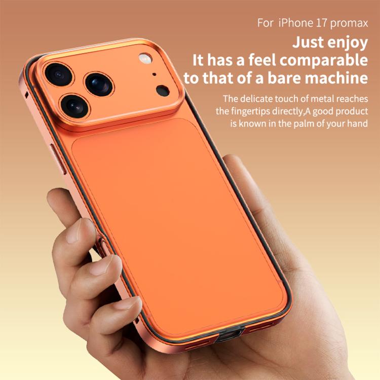 For iPhone 17 Pro Aluminum Alloy Hybrid Silicone Edge Thin Cooling Phone Frame Case with Metal Lens Frame