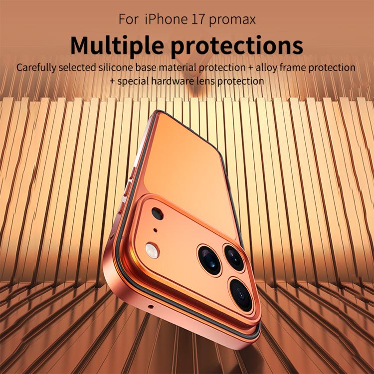 For iPhone 17 Pro Max Aluminum Alloy Hybrid Silicone Edge Thin Cooling Phone Frame Case with Metal Lens Frame