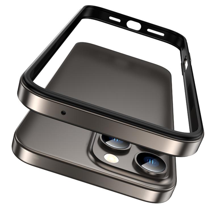 For iPhone 16 Pro Aluminum Alloy Hybrid Silicone Edge Thin Cooling Phone Frame Case with Metal Lens Frame