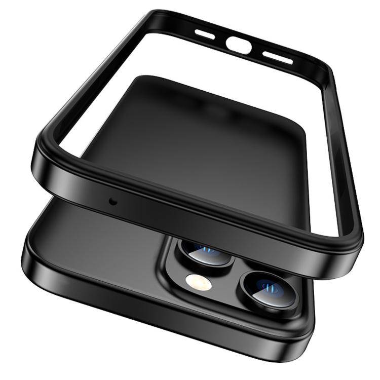 For iPhone 14 Pro Max Aluminum Alloy Hybrid Silicone Edge Thin Cooling Phone Frame Case with Metal Lens Frame